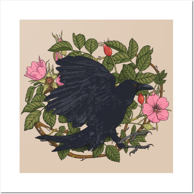 Raven and roses Wall Art by feroniae